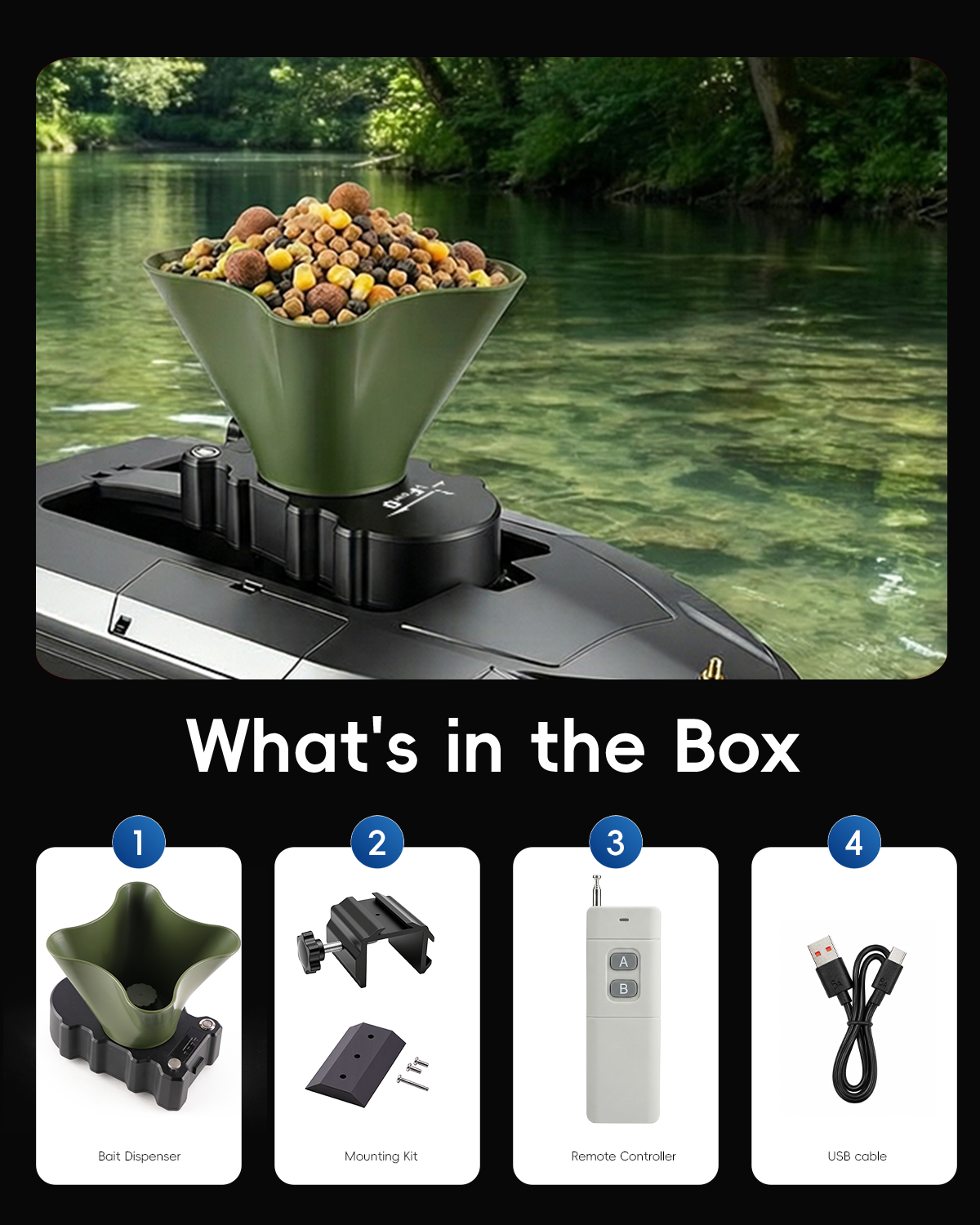 360° Rotating Bait Dispenser & – Fishing Boat Anchor Winch recenzja i cena