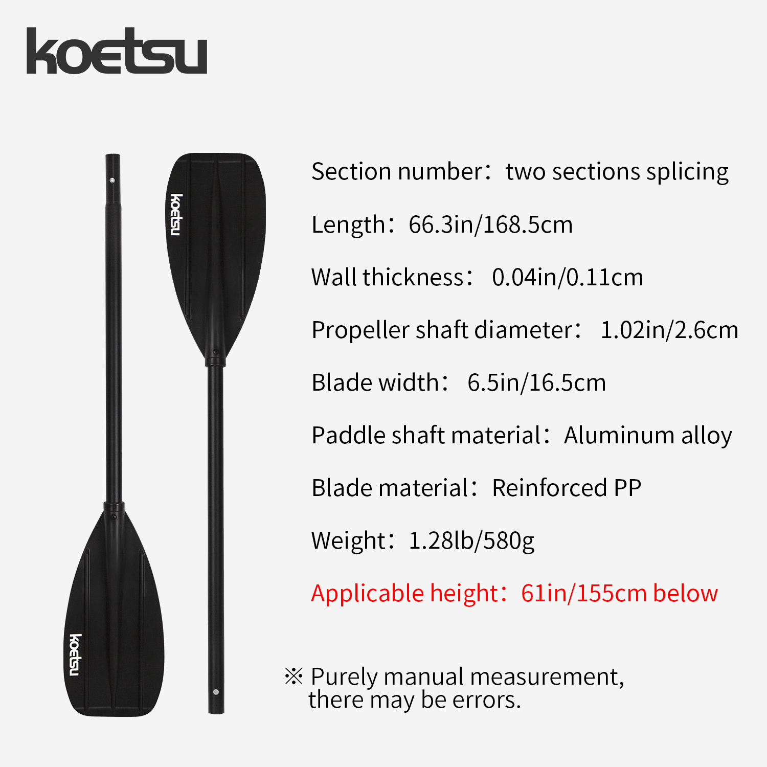 KOETSU Aluminum Alloy Double-H – Fishing Boat Paddle recenzja i cena