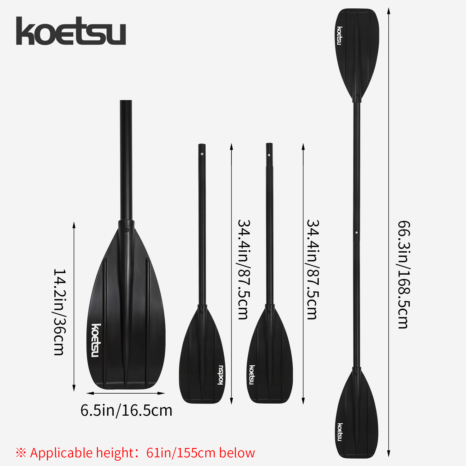 KOETSU Aluminum Alloy Double-H – Fishing Boat Paddle recenzja i cena