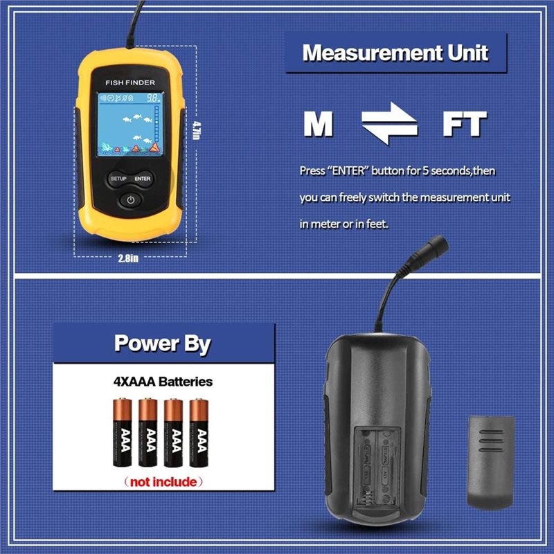 ABVL-Kayak Portable Fish Depth – Fishing Boat Depth Finder recenzja i cena