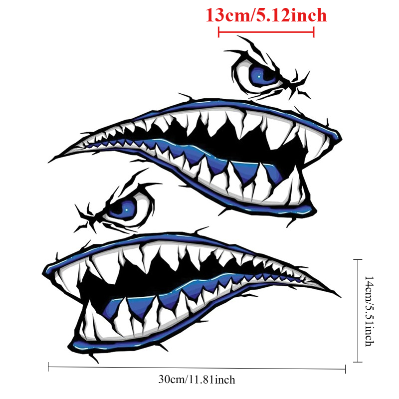 2PCS Shark Teeth Mouth Boat St – Fishing Boat Paddle recenzja i cena